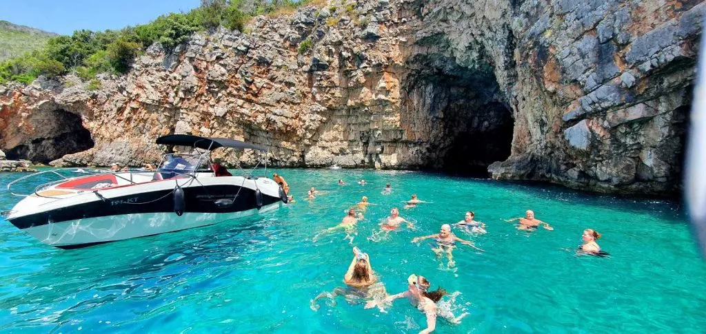 Blue cave boat tour