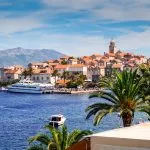 Traghetto nel porto di Korcula, Croazia