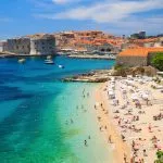 Old town and the beach, Dubrovnik Croatia