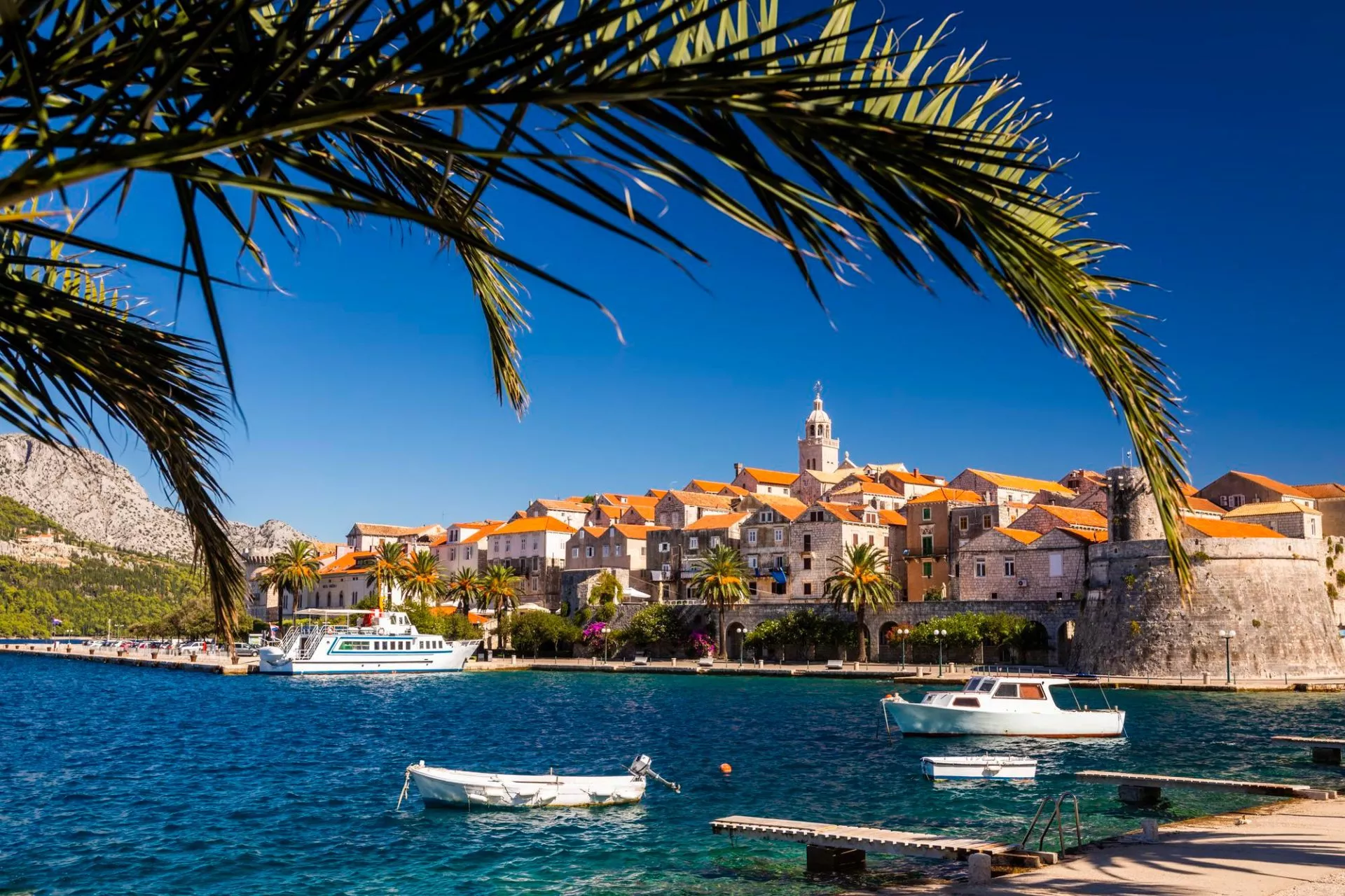 View korcula old town korcula island croatia